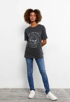 LC WAIKIKI Crew Neck Printed Short Sleeve Cotton Women's T-Shirt -LC WAIKIKI popular shop lc waikiki 1231 5429726 2