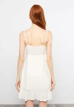 LC WAIKIKI Heart Collar Self Patterned Strap Poplin Women's Dress -LC WAIKIKI popular shop lc waikiki 1237 6865726 5