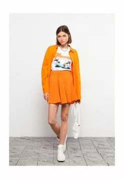 LC WAIKIKI Elastic Waist Plain Pleated Women's Skirt -LC WAIKIKI popular shop lc waikiki 1238 2406326 4