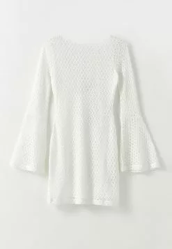 LC WAIKIKI Crew Neck Patterned Long Sleeve Lace Women's Dress