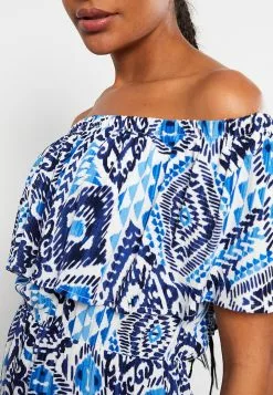 LC WAIKIKI Boat Neck Patterned Short Sleeve Crinkle Fabric Women's Dress -LC WAIKIKI popular shop lc waikiki 1261 2615726 4