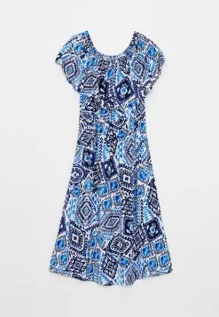 LC WAIKIKI Boat Neck Patterned Short Sleeve Crinkle Fabric Women's Dress -LC WAIKIKI popular shop lc waikiki 1262 2615726 7