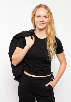 LC WAIKIKI Crew Neck Straight Short Sleeve Crop Cotton Women's T-Shirt