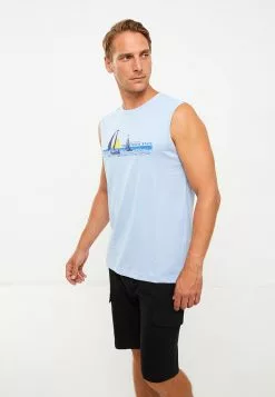 LC WAIKIKI Crew Neck Sleeveless Printed Combed Cotton Men's Athlete