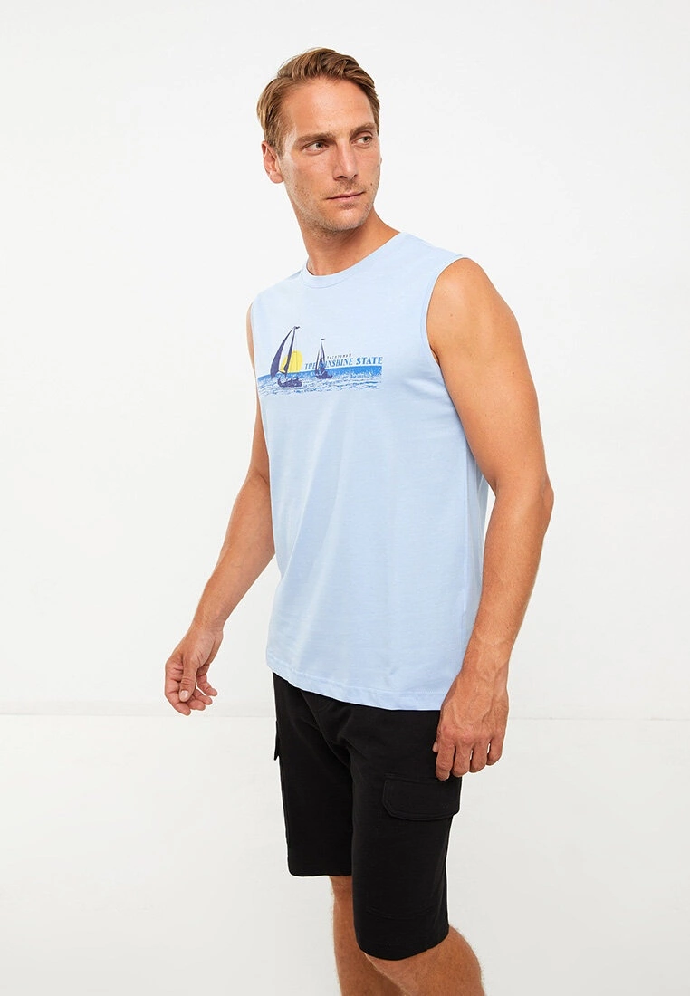 LC WAIKIKI Crew Neck Sleeveless Printed Combed Cotton Men's Athlete 3 LC WAIKIKI Crew Neck Sleeveless Printed Combed Cotton Men's Athlete