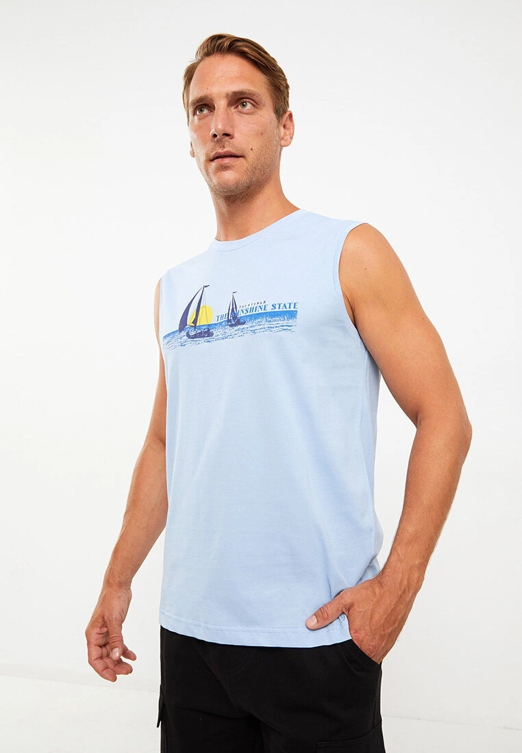 LC WAIKIKI Crew Neck Sleeveless Printed Combed Cotton Men's Athlete 4 LC WAIKIKI Crew Neck Sleeveless Printed Combed Cotton Men's Athlete - Image 2