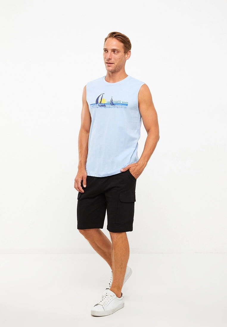 LC WAIKIKI Crew Neck Sleeveless Printed Combed Cotton Men's Athlete 5 LC WAIKIKI Crew Neck Sleeveless Printed Combed Cotton Men's Athlete - Image 3