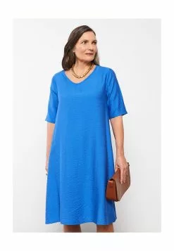 LC WAIKIKI V Neck Straight Short Sleeve A-Cut Women Dress