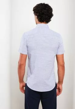 LC WAIKIKI Slim Fit Short Sleeve Patterned Poplin Men's Shirt -LC WAIKIKI popular shop lc waikiki 1275 0909726 5