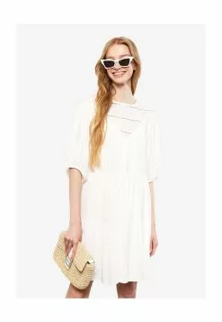 LC WAIKIKI Crew Neck Embroidered Poplin Women's Dress