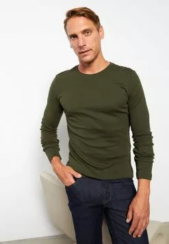 LC WAIKIKI Crew Neck Long Sleeve Combed Cotton Men's T-Shirt