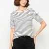 LC WAIKIKI Crew Neck Striped Short Sleeve Women's T-Shirt 1 LC WAIKIKI Crew Neck Striped Short Sleeve Women's T-Shirt -LC WAIKIKI popular shop lc waikiki 1299 0029726 1