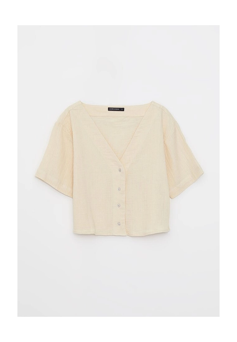 LC WAIKIKI V Neck Straight Short Sleeve Women Blouse 7 LC WAIKIKI V Neck Straight Short Sleeve Women Blouse - Image 5