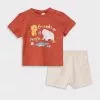 LC WAIKIKI Crew Neck Short Sleeve Printed Cotton Baby Boy T-Shirt And Shorts 2-Piece Set -LC WAIKIKI popular shop lc waikiki 1302 8955726 1