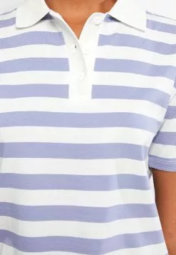 LC WAIKIKI Güneyblue Polo Yaka Çizgili Kısa Kollu Pamuklu Kadın Tişört -LC WAIKIKI popular shop lc waikiki 1316 5019726 4