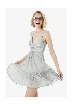 LC WAIKIKI V-Neck Embroidery Sleeveless Women's Dress