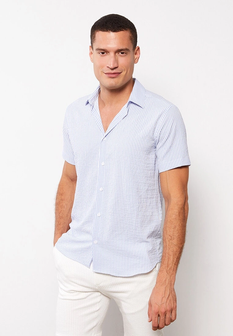 LC WAIKIKI Regular Fit Short Sleeve Striped Men's Shirt 3 LC WAIKIKI Regular Fit Short Sleeve Striped Men's Shirt