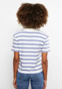 LC WAIKIKI Güneyblue Polo Yaka Çizgili Kısa Kollu Pamuklu Kadın Tişört -LC WAIKIKI popular shop lc waikiki 1317 5019726 5