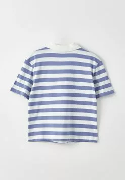 LC WAIKIKI Güneyblue Polo Yaka Çizgili Kısa Kollu Pamuklu Kadın Tişört -LC WAIKIKI popular shop lc waikiki 1317 5019726 7