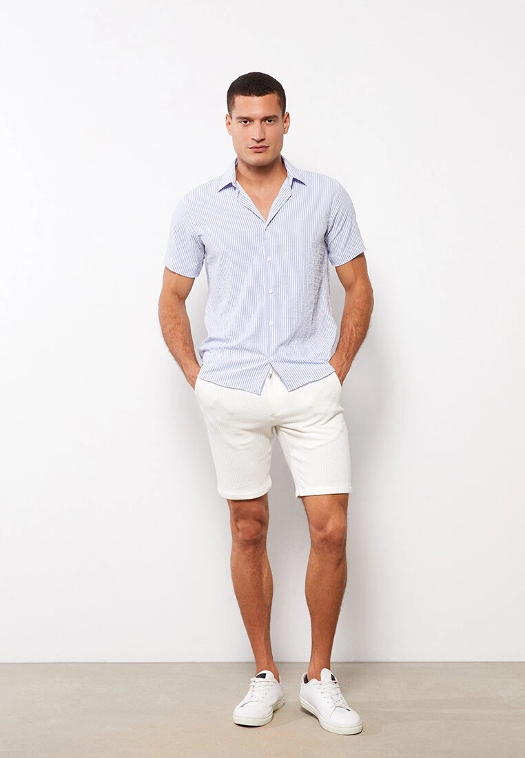 LC WAIKIKI Regular Fit Short Sleeve Striped Men's Shirt 5 LC WAIKIKI Regular Fit Short Sleeve Striped Men's Shirt - Image 3