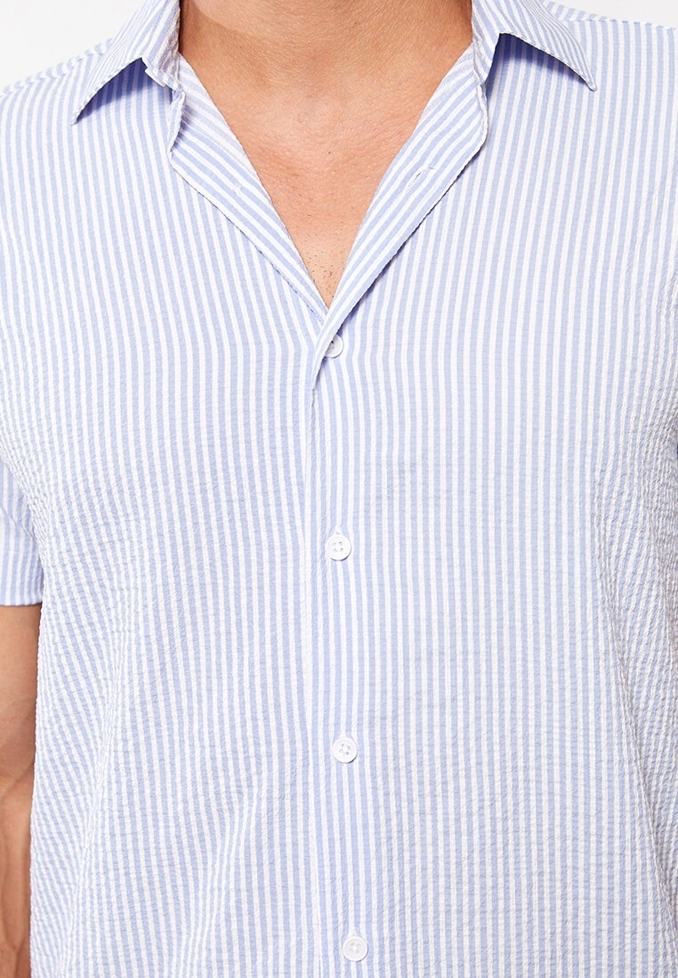 LC WAIKIKI Regular Fit Short Sleeve Striped Men's Shirt 6 LC WAIKIKI Regular Fit Short Sleeve Striped Men's Shirt - Image 4