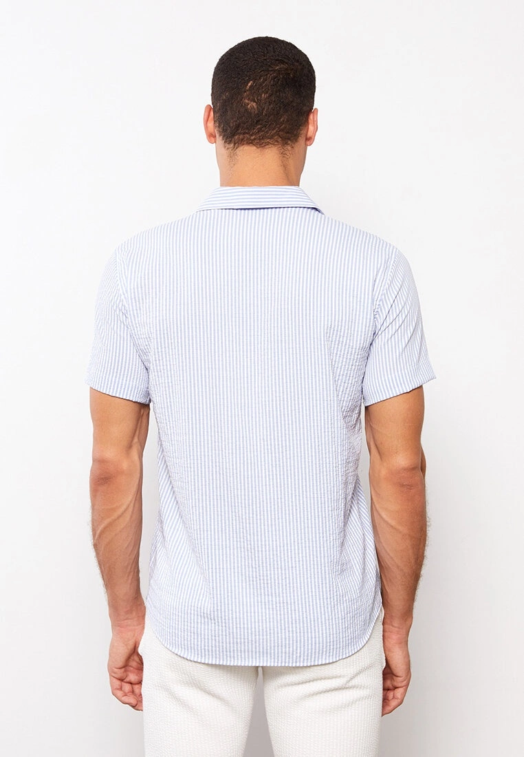 LC WAIKIKI Regular Fit Short Sleeve Striped Men's Shirt 7 LC WAIKIKI Regular Fit Short Sleeve Striped Men's Shirt - Image 5