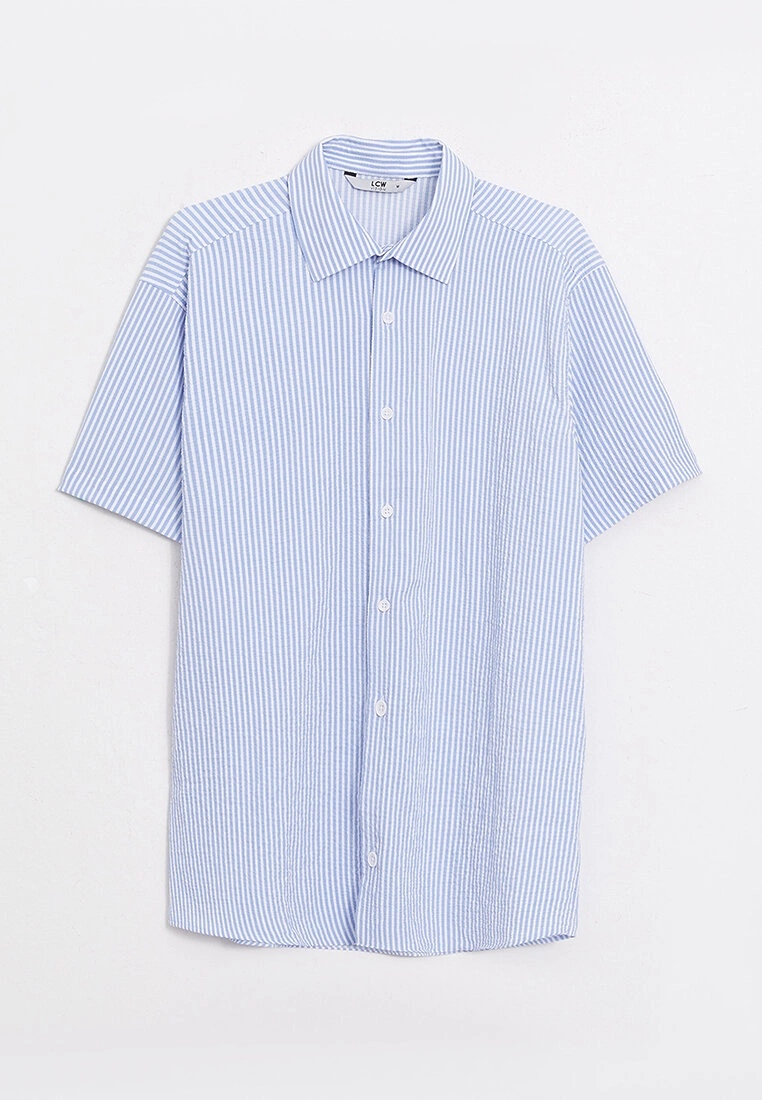 LC WAIKIKI Regular Fit Short Sleeve Striped Men's Shirt 8 LC WAIKIKI Regular Fit Short Sleeve Striped Men's Shirt - Image 6