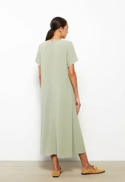 LC WAIKIKI Crew Neck Straight Short Sleeve Crinkled Maternity Dress -LC WAIKIKI popular shop lc waikiki 1320 8029726 5