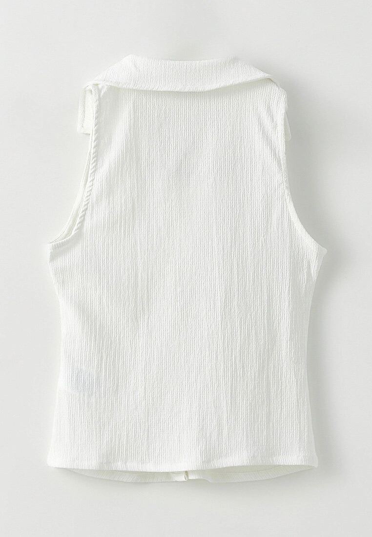 LC WAIKIKI Shirt Collar Self Patterned Sleeveless Women's Blouse 9 LC WAIKIKI Shirt Collar Self Patterned Sleeveless Women's Blouse - Image 7