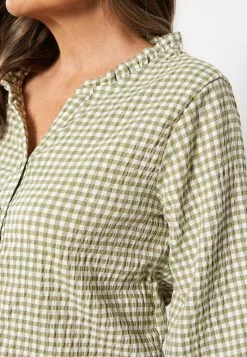 LC WAIKIKI Crew Neck Plaid Women's Blouse -LC WAIKIKI popular shop lc waikiki 1342 9262236 4