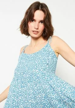 LC WAIKIKI U Neck Patterned Strappy Viscose Women's Dress -LC WAIKIKI popular shop lc waikiki 1346 8719726 3