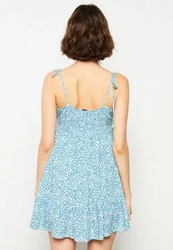 LC WAIKIKI U Neck Patterned Strappy Viscose Women's Dress -LC WAIKIKI popular shop lc waikiki 1346 8719726 5