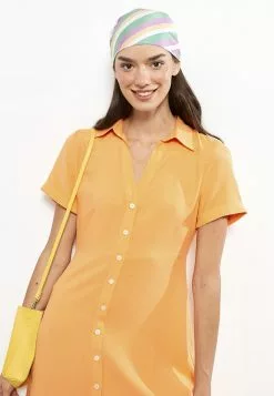 LC WAIKIKI Shirt Collar Straight Short Sleeve Women Dress -LC WAIKIKI popular shop lc waikiki 1368 6619726 3