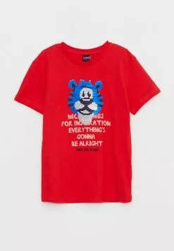 LC WAIKIKI Crew Neck Printed Double Sided Sequined Short Sleeve Boy T-Shirt