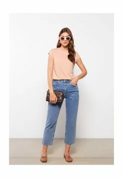 LC WAIKIKI Crew Neck Straight Short Sleeve Women's Tunic -LC WAIKIKI popular shop lc waikiki 1384 3857626 4