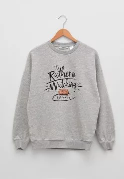 LC WAIKIKI Crew Neck Friends Printed Long Sleeve Oversize Women's Sweatshirt -LC WAIKIKI popular shop lc waikiki 1384 4706726 3