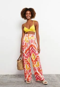 LC WAIKIKI Elastic Waist Patterned Satin Women's Trousers -LC WAIKIKI popular shop lc waikiki 1392 8729726 2