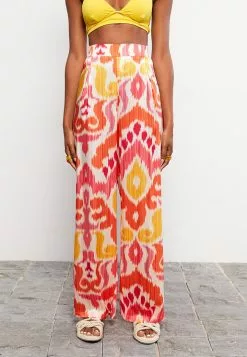 LC WAIKIKI Elastic Waist Patterned Satin Women's Trousers -LC WAIKIKI popular shop lc waikiki 1392 8729726 4