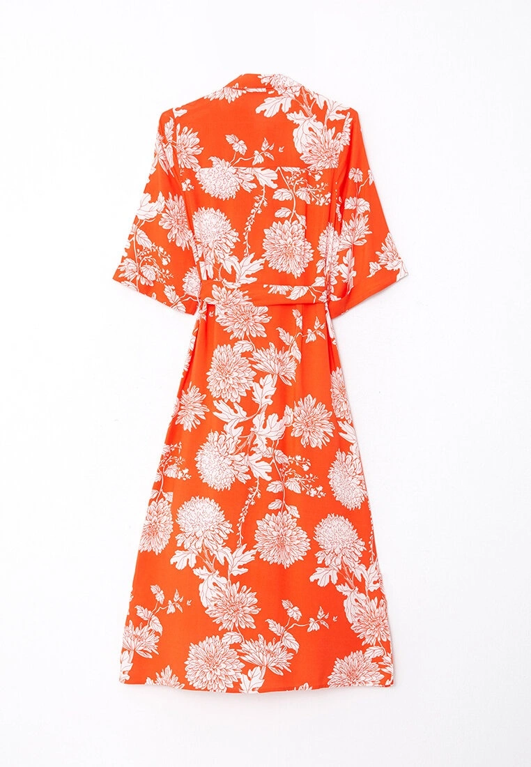 LC WAIKIKI Shirt Collar Patterned Viscose Women's Dress 10 LC WAIKIKI Shirt Collar Patterned Viscose Women's Dress - Image 8