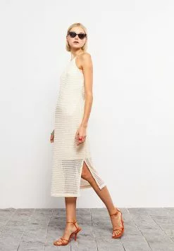 LC WAIKIKI Halter Neck Embroidered Sleeveless Women's Dress -LC WAIKIKI popular shop lc waikiki 1406 0229726 3