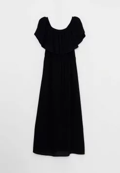 LC WAIKIKI Boat Collar Straight Short Sleeve Crinkled Women's Dress