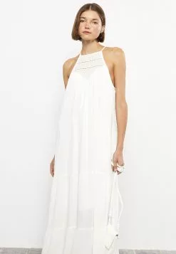 LC WAIKIKI Halter Neck Embroidered Sleeveless Poplin Women's Dress