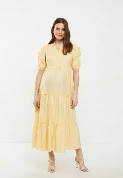 LC WAIKIKI Tie Collar Straight Short Sleeve Poplin Maternity Dress -LC WAIKIKI popular shop lc waikiki 1423 4968726 2