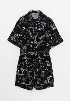 LC WAIKIKI Shirt Collar Patterned Short Sleeve Women's Overalls -LC WAIKIKI popular shop lc waikiki 1426 3529726 6