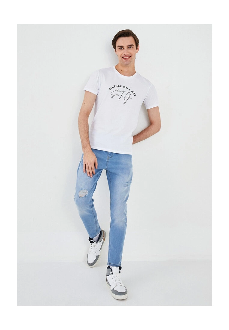 LC WAIKIKI Printed Combed Cotton Men T-Shirt 6 LC WAIKIKI Printed Combed Cotton Men T-Shirt - Image 4