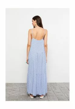 LC WAIKIKI Heart Collar Floral Strap Crinkle Women's Dress -LC WAIKIKI popular shop lc waikiki 1443 8657626 2