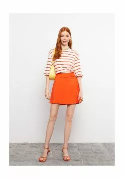 LC WAIKIKI Crew Neck Striped Short Sleeve Cotton Women's T-Shirt -LC WAIKIKI popular shop lc waikiki 1453 8467626 4