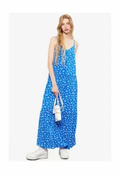 LC WAIKIKI Heart Collar Floral Strap Crinkle Women's Dress