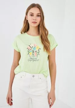 LC WAIKIKI Crew Neck Printed Short Sleeve Women's T-Shirt -LC WAIKIKI popular shop lc waikiki 1477 5949836 2