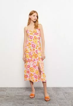 LC WAIKIKI Heart Collar Patterned Viscose Women's Dress With Straps -LC WAIKIKI popular shop lc waikiki 1481 6459836 2